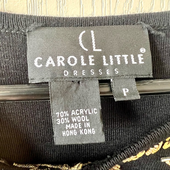 Vintage CAROLE LITTLE Petite Wool Blend Embellished Sweater Dress—SZ. SP - Picture 11 of 12
